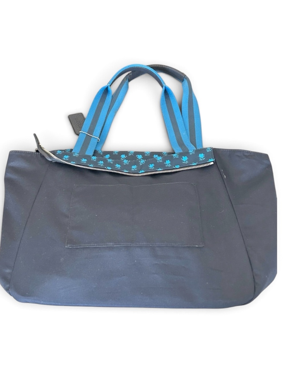 COACH Court Badlands Floral Print Nylon w/Pebble Leather Trim Tote Bag - Picture 10 of 12